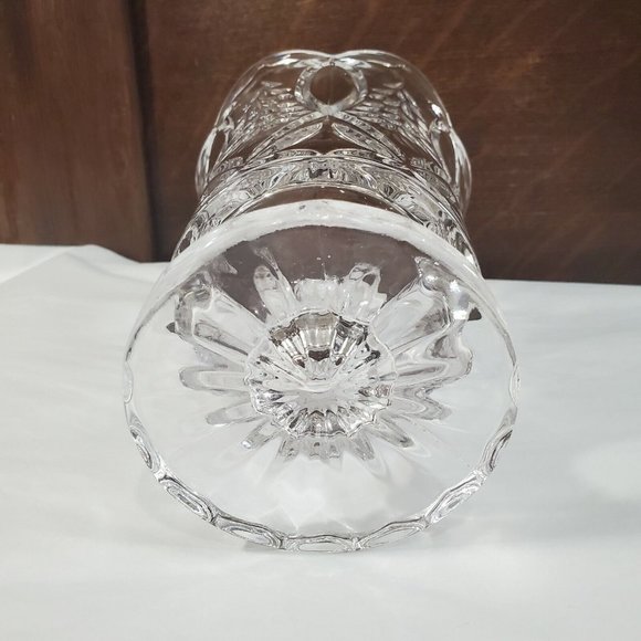 Fifth Avenue Crystal 7.5" Christmas Footed Hurricane Candleholder Vase trees - Picture 6 of 10